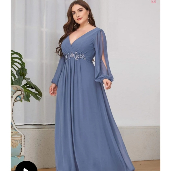 Ever-Pretty Dusty Navy Long dress - Picture 1 of 2